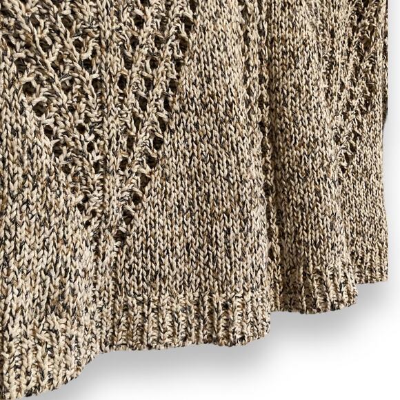 Womens J. Jill Marled Open Knit 3/4 Sleeve Cream Gold V Neck Sweater Size XS - Picture 10 of 16